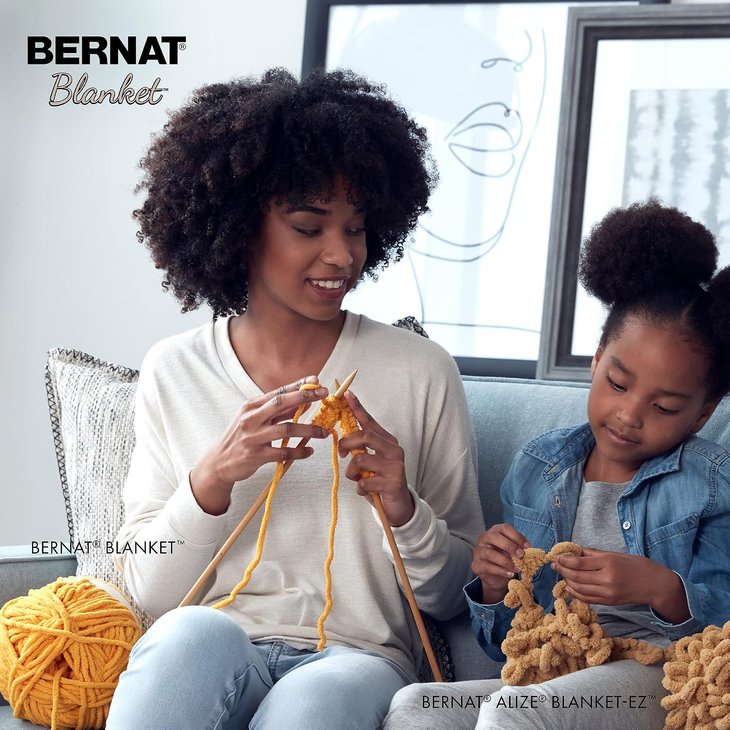 Bernat Blanket Yarn Super Bulky Soft Chenille Yarn White 2-Pack