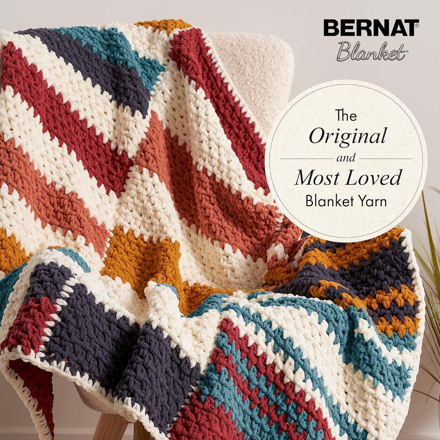 Bernat Blanket Yarn Super Bulky Soft Chenille Yarn White 2-Pack